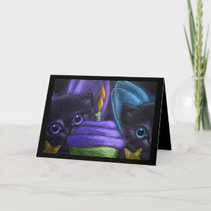 FAIRY KITTENS CATS - HAPPY BIRTHDAY CARD