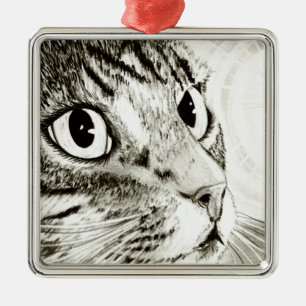 Fairy Light Tabby Cat Fantasy Art Ornament
