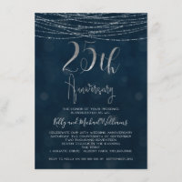 Fairy Lights 25e anniversaire Mariage Invitation