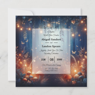 Fairy Lights and Moonlit Forest Magic Wedding Invitation
