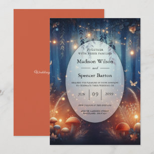 Fairy Lights and Moonlit Forest Magic Wedding Invitation