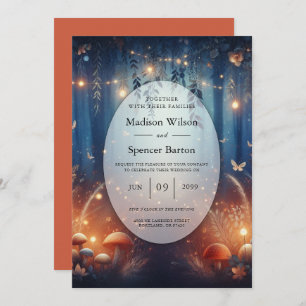 Fairy Lights and Moonlit Forest Magic Wedding Invitation
