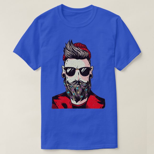 Fairy Lights Beard for Beard Growth Lover T-Shirt (Design Front)
