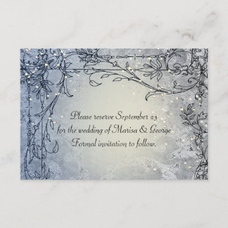 Fairy Lights Blue Whimsy Save the Date