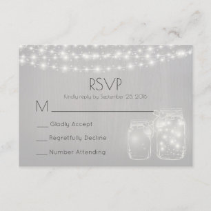 Fairy Lights Et Mason Jars Mariage rustique RSVP