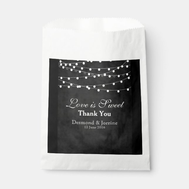 Fairy Lights & Hearts Favour Bag (Front)