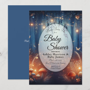 Fairy Lights in a Moonlit Forest Baby Shower Invitation