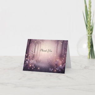 Fairy Lights in Woodland Glow Wedding Thank You Card