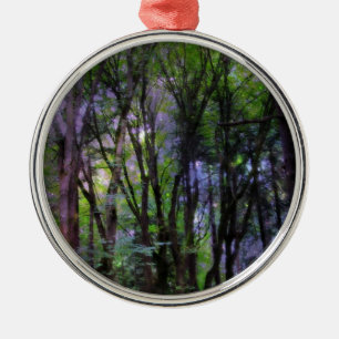 Fairy Lights Surreal Forest Metal Ornament