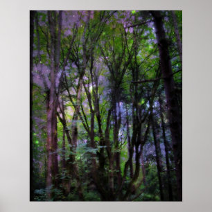 Fairy Lights Surreal Forest Poster Imprimer