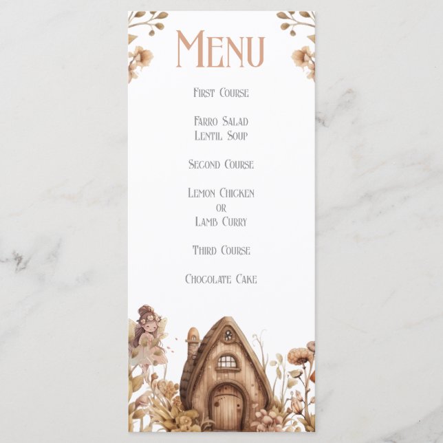 Fairy Magic Boho Flat Menu (Devant)