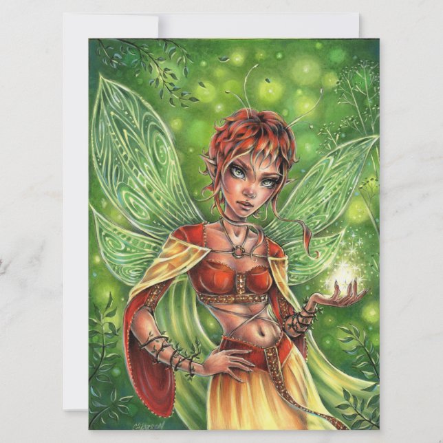 Fairy Magic Fantasy Forest Wings Female Art Card (Front)