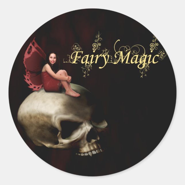 Fairy Magic Halloween Fairy Classic Round Sticker (Front)