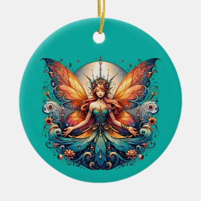 Fairy Magic, Magical Fantasy Vibe Ceramic Ornament (Front)