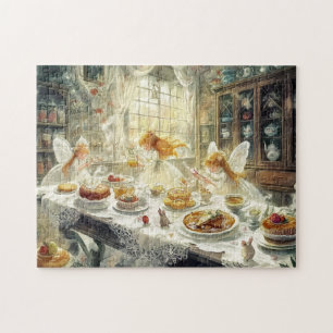 Fairy Magic Tea Party Spring Kitchen Baking Time Jigsaw Puzzle