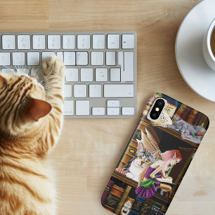 Fairy Magical Cats Enchanted Library Books Case-Mate iPhone Case