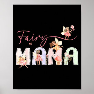 Fairy mama magical floral birthday girl fairytale poster