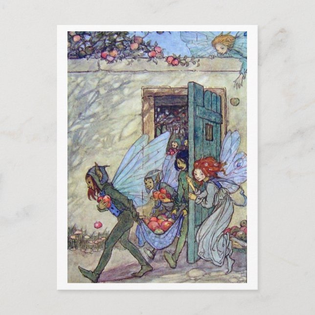 Fairy Mischief Vintage Illustration Postcard (Front)