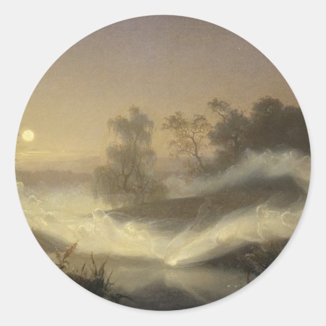Fairy Mist in Moonlight Classic Round Sticker (Front)