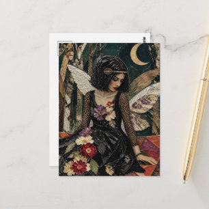 Fairy Mixed media collage Postcard