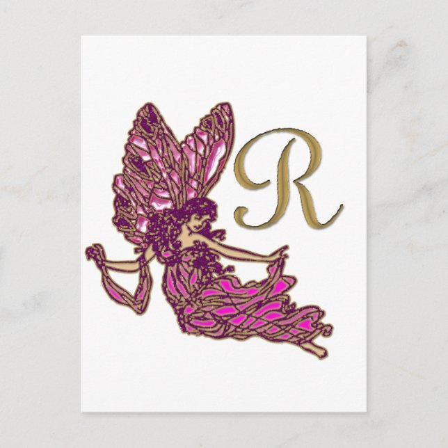 Fairy Monogram R Postcard (Front)