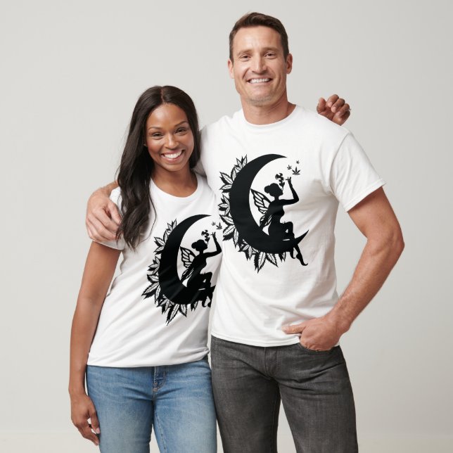 Fairy Moon and Leaf Smoking T-Shirt (Unisex)