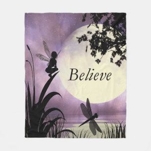 Fairy moon believe fleece blanket