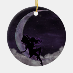 Fairy Moon Ceramic Ornament
