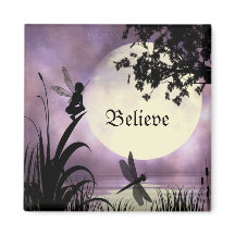 Fairy moonlit pond Magnet