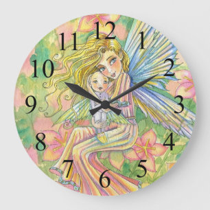 Fairy Mother and Baby Nursery Art Clock