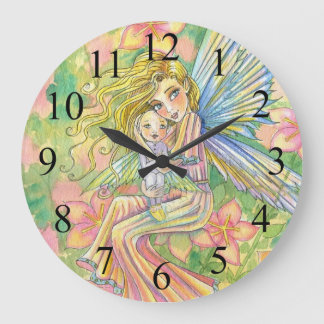Fairy Mother and Baby Nursery Art Clock