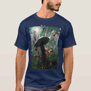 Fairy Mushroom, Fairies And Mushrooms Under Moon  T-Shirt