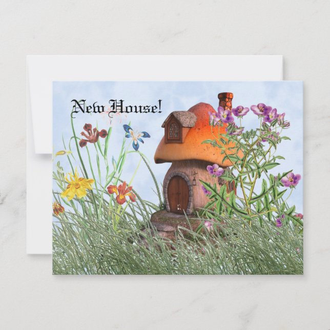 Fairy Mushroom House Change of Addrerss Card (Front)