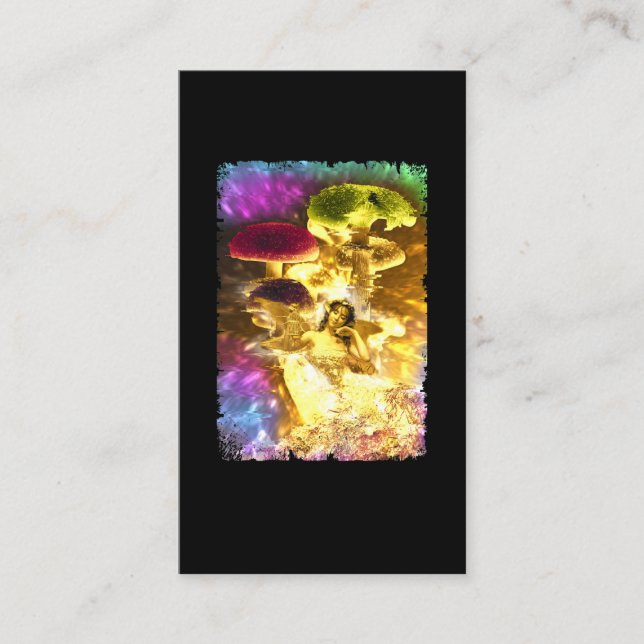 Fairy Mushroom Psychedelic Imagination Business Card (Front)