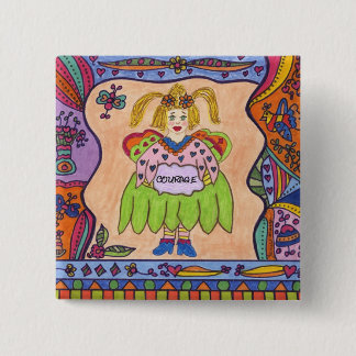 FAIRY OF COURAGE 2 INCH SQUARE BUTTON