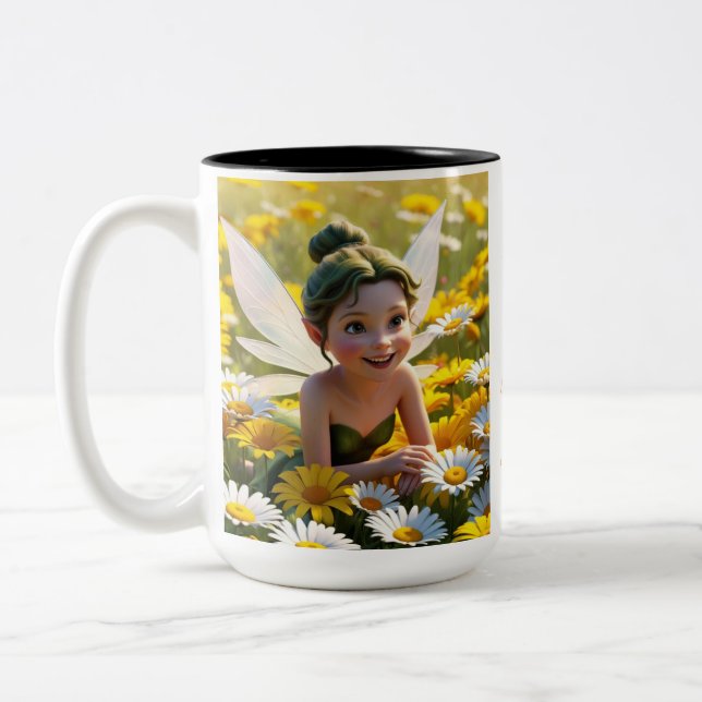 Fairy of the Daisy Two-Tone Coffee Mug (Left)