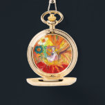 FAIRY OF THE FLOWERS, Red Yellow Watch<br><div class="desc">Whimsical , colourful and vibrant  flower fairy , acrylic painting .(c) by Bulgan Lumini</div>