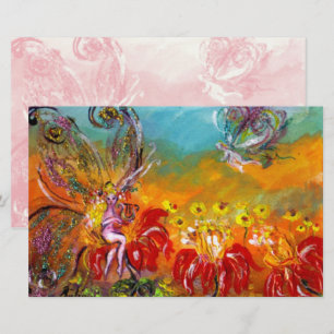 FAIRY OF THE RED FLOWERS Fantasy Stationery