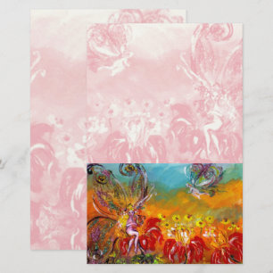 FAIRY OF THE RED FLOWERS Fantasy Stationery