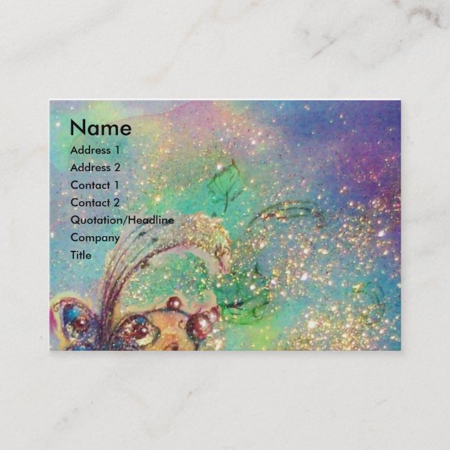 FAIRY OF THE RED FLOWERS / MAGIC BUTTERFLY BUSINESS CARD (Front)