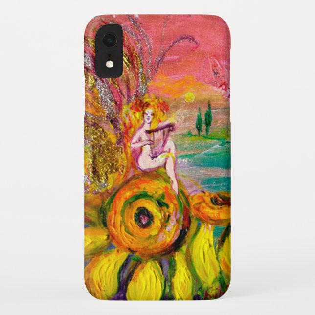 FAIRY OF THE SUNFLOWERS Pink Yellow Fantasy Case-Mate iPhone Case (Back)