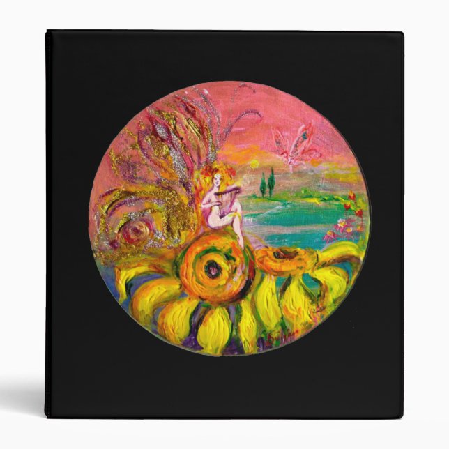 FAIRY OF THE SUNFLOWERS yellow pink black Binder (Front)