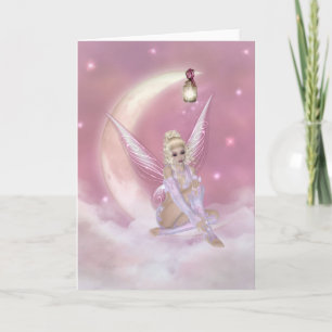 Fairy on the Moon - Fantasy Greeting Card