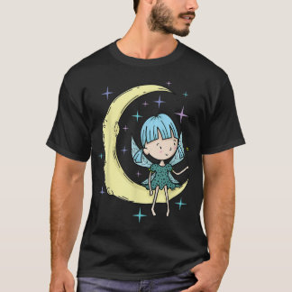 Fairy on the Moon with magic Wand  T-Shirt