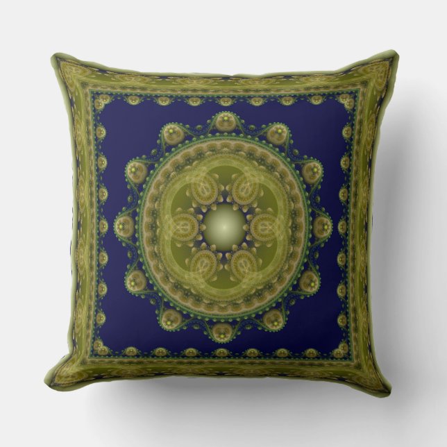 Fairy oriental fractal framed pattern throw pillow (Front)