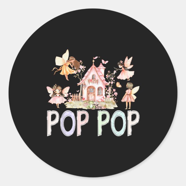Fairy P P Magical Floral Birthday Girl Fairytale  Classic Round Sticker (Front)