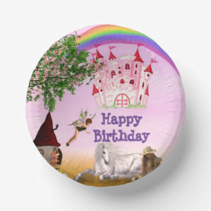Fairy Party Designed Paper Bowl Plate