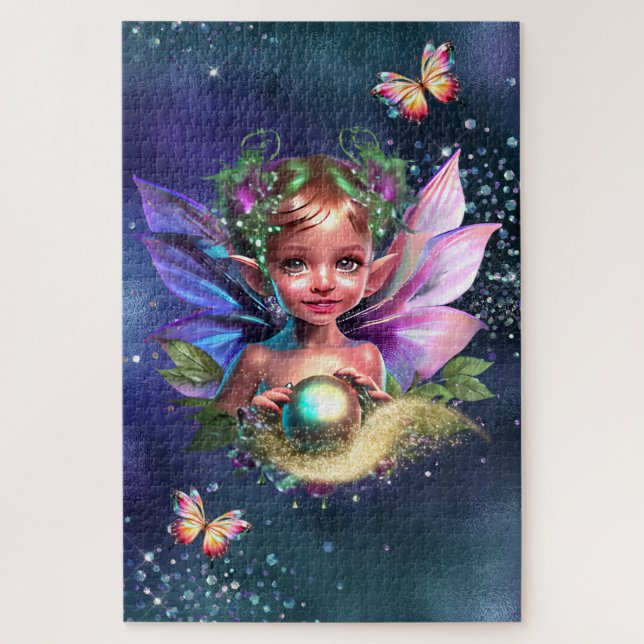 Fairy pixie enchanted birthday party theme jigsaw puzzle (Vertical)