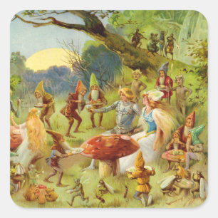 Fairy Prince and Thumbelina in the Magic Forest Square Sticker