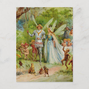 Fairy Prince and Thumbelina in the Magic Wood Postcard